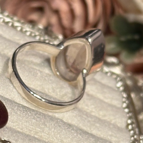 SZ 7 Rose Quartz Faceted Ring Sterling Silver - Picture 6 of 7